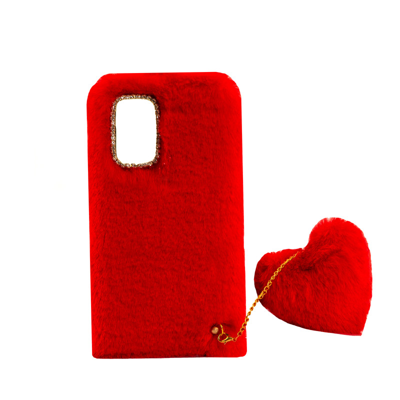 قاب خزدار طرح قلب گوشی سامسونگ Galaxy A72 به همراه آویز