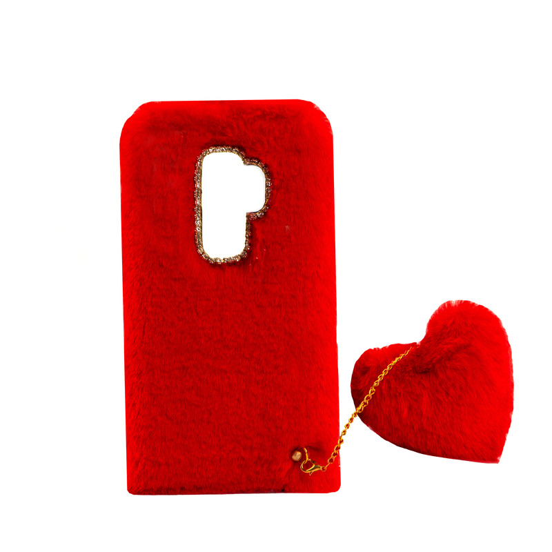 قاب دخترانه خزدار پشمالو گوشی سامسونگ Galaxy S9 Plus به همراه آویز