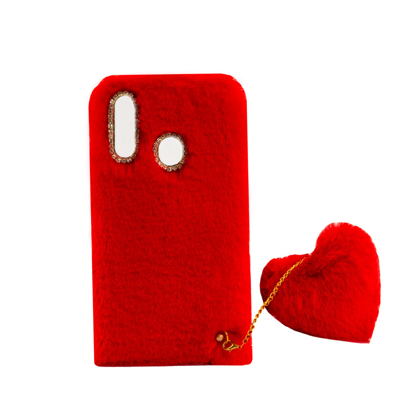 قاب گوشی موبایل، مدل فانتزی طرح قلب، مناسب برای شیائومی Redmi 7، به همراه آویز